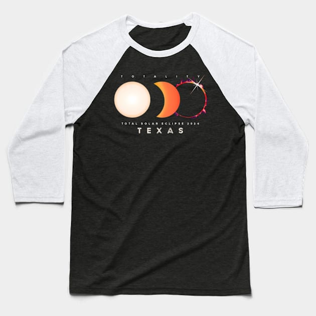 Solar Eclipse 2024 Texas Total Eclipse America Baseball T-Shirt by SanJKaka